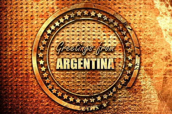 Χαιρετισμούς Από Argentine Κάρτα Κάποιες Μαλακές Ανταύγειες Απόδοση Grunge Metal — Φωτογραφία Αρχείου