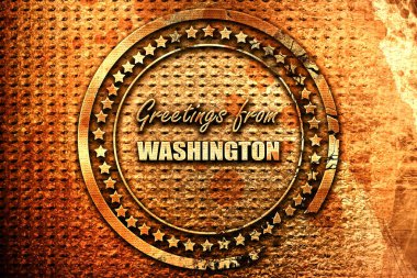 Washington 'dan selamlar, bazı düz çizgiler, 3D yorumlama, grunge metal metin