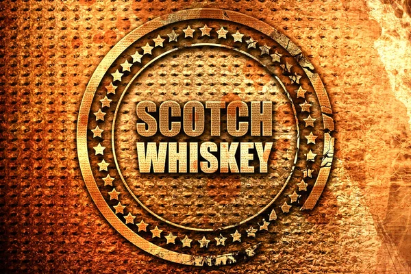 Scotch Whisky Renderelés Grunge Fém Szöveg — Stock Fotó