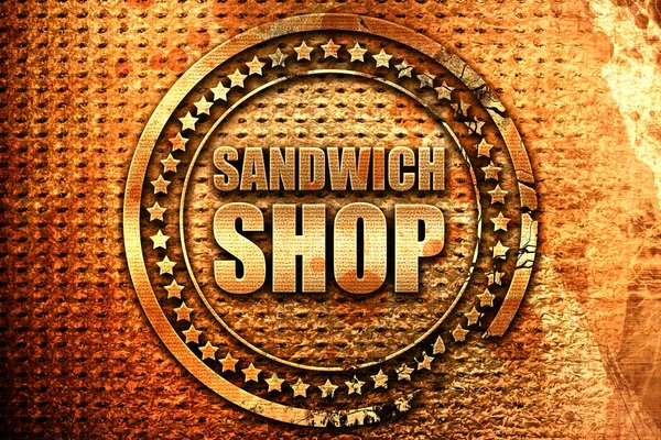 Sandwich Shop Rendering Grunge Metal Text — Stock Photo, Image