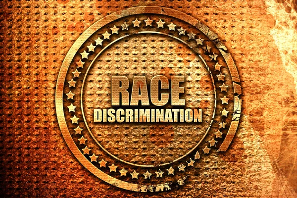 Race Discrimination Rendering Grunge Metal Text — Stock Photo, Image