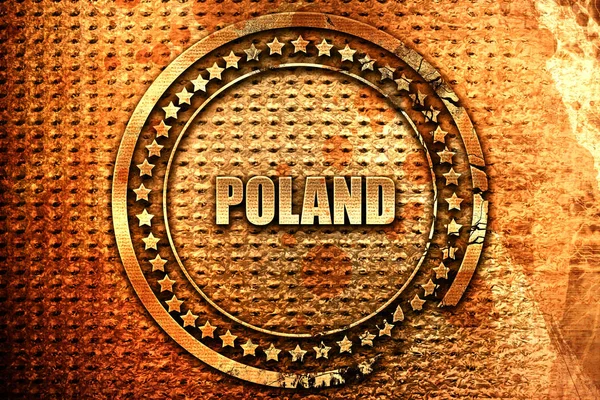 Greetings Poland Card Some Soft Highlights Rendering Grunge Metal Text — 스톡 사진