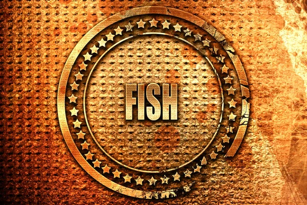 Delicious Fish Sign Some Soft Smooth Lines Rendering Grunge Metal — 스톡 사진