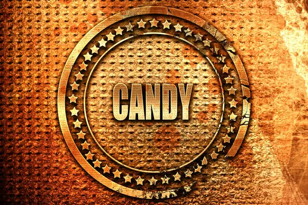 Delicious Candy Sign Some Soft Smooth Lines Rendering Grunge Metal — 스톡 사진
