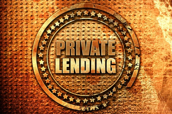 Private Lending Rendering Grunge Metal Text — Stock Photo, Image