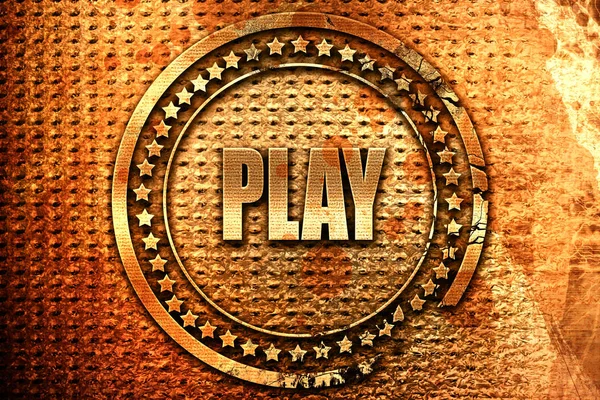 Play Rendering Grunge Metal Text — Foto Stock