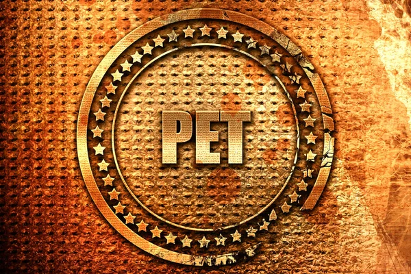 Pet Renderização Grunge Texto Metal — Fotografia de Stock