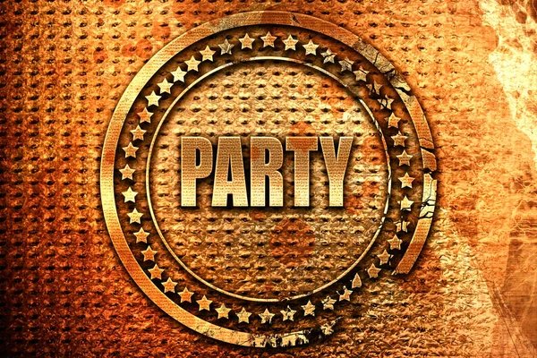 파티, 3d 렌더링, grunge 금속 스탬프 — 스톡 사진