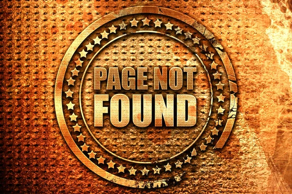 Page not found, 3D rendering, grunge metal stamp — Stock Photo, Image