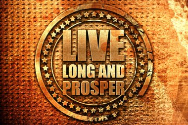 Uzun yaşa ve başarılı ol, 3d render, grunge metal pul