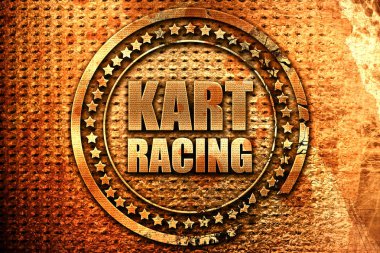 kart yarışı, 3d render, grunge metal pul