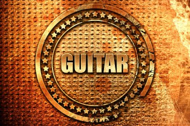 gitar, 3d render, grunge metal pul