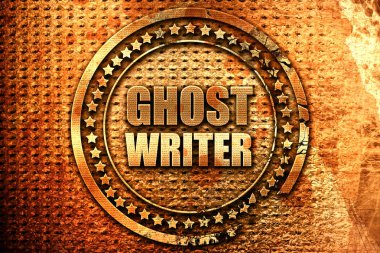 hayalet yazar, 3d render, grunge metal pul