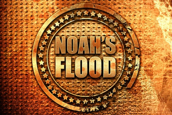 Noahs flood, 3D rendering, grand metal stamp — стоковое фото