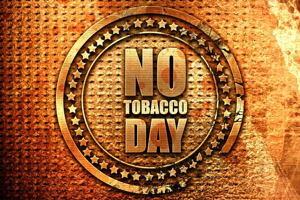 Καμία ημέρα κατά του καπνίσματος, 3d rendering, grunge μεταλλικής σφραγίδας — Φωτογραφία Αρχείου