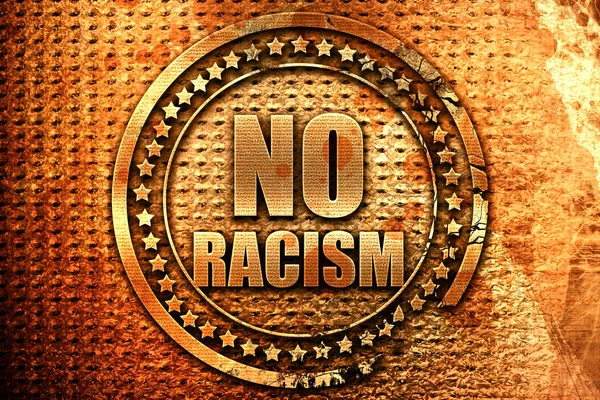 No racism, 3D rendering, grunge metal stamp — Stock Photo, Image