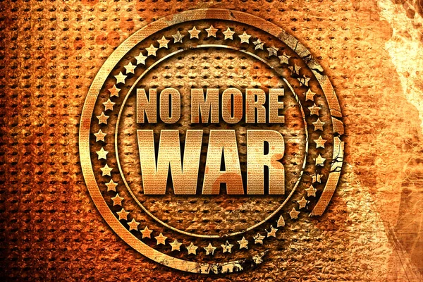 no more war, 3D rendering, grunge metal stamp