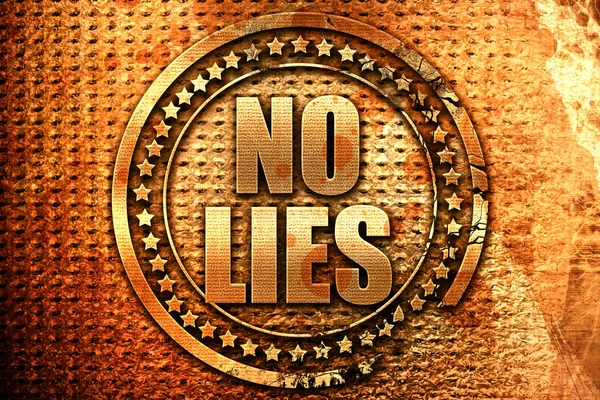 No lies, 3D rendering, grunge metal stamp — Stock Photo, Image