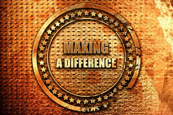 making a difference, 3D rendering, grunge metal stamp