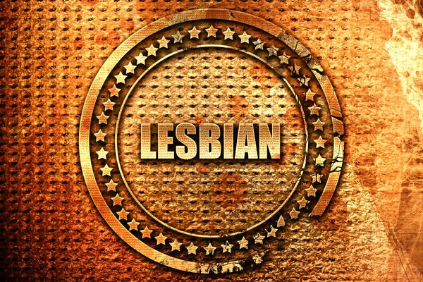 Lesbijskie, renderowania 3d, grunge metalowej pieczęci — Zdjęcie stockowe