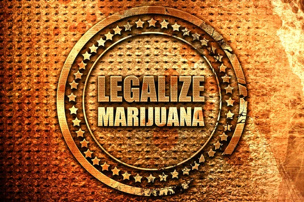 Legalizar la marihuana, renderizado 3D, sello de metal grunge — Foto de Stock