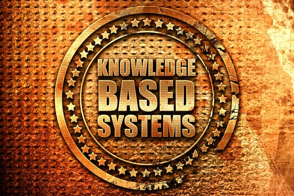 knowledge based systems, 3D rendering, grunge metal stamp