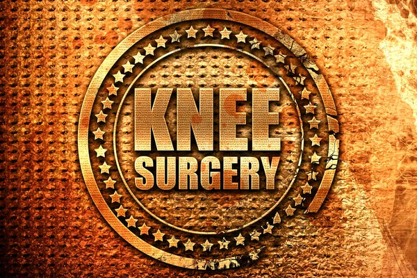 Хирургия колена, 3D рендеринг, штамп гранж-металла — стоковое фото