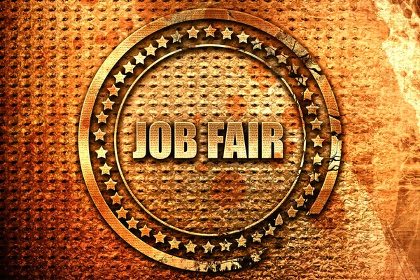 job fair, 3D rendering, grunge metal stamp