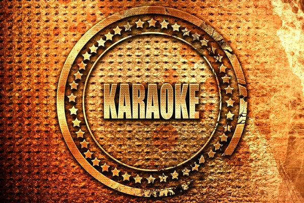 Karaoke, 3D-rendering, grunge metalen stempel — Stockfoto