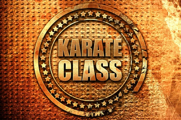 Karate class, 3D rendering, grunge metal stamp — Stock Photo, Image