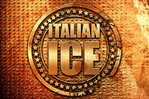 Italienisches Eis, 3D-Rendering, Grunge-Metallstempel — Stockfoto