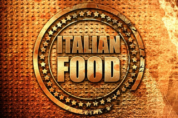 Olasz étel, 3d-leképezést, grunge Fémbélyegző — Stock Fotó