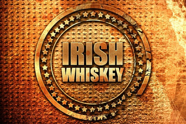 Irischer Whiskey, 3D-Rendering, Grunge-Metallstempel — Stockfoto