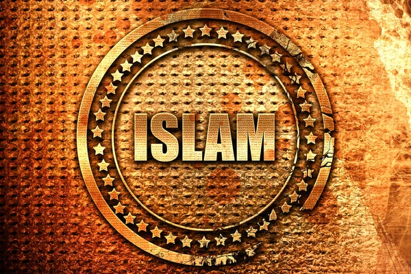 Islam, 3D rendering, grunge metal stamp — Stock Photo, Image
