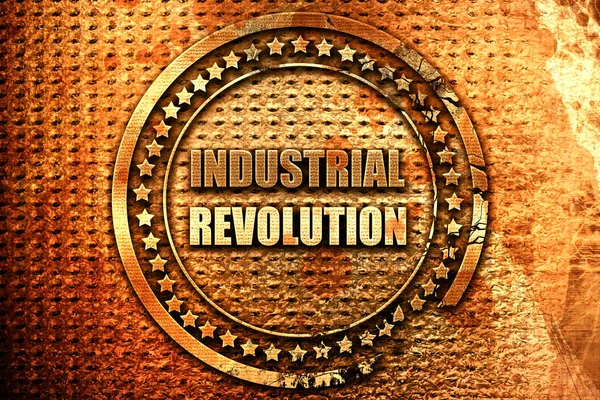 Rivoluzione industriale sfondo, rendering 3D, grunge metal sta — Foto Stock