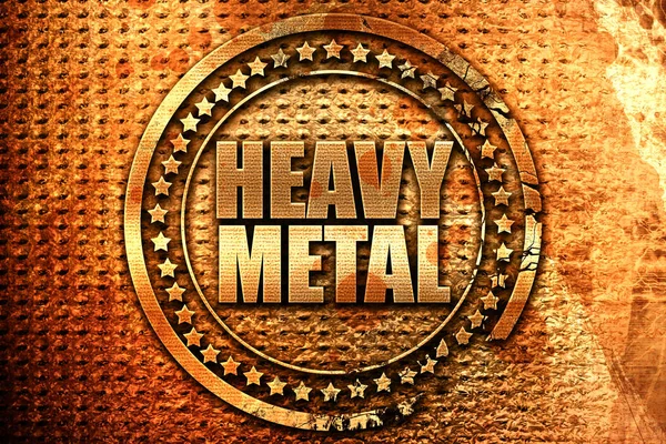 heavy metal music, 3D rendering, grunge metal stamp