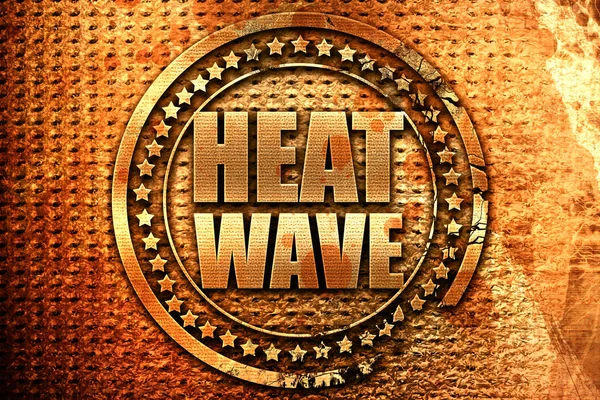 Heatwave, renderização 3D, selo de metal grunge — Fotografia de Stock
