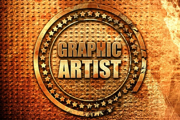 Artista grafico, rendering 3D, francobollo grunge metal — Foto Stock