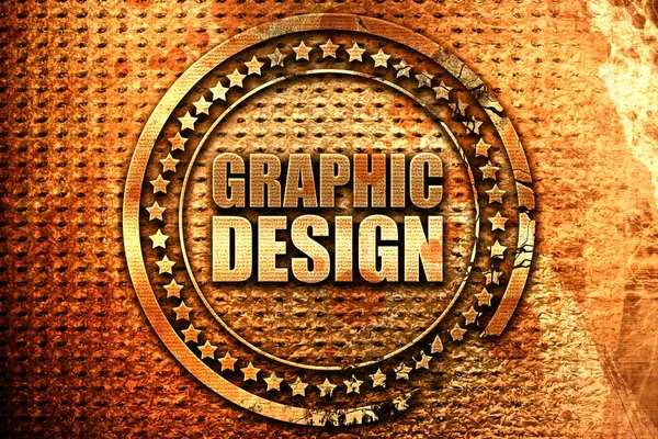 Grafický design, 3d rendering, grunge kovového razítka — Stock fotografie