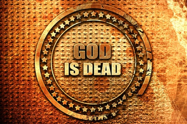 Gud är död, 3d-rendering, grunge metallstämpel — Stockfoto