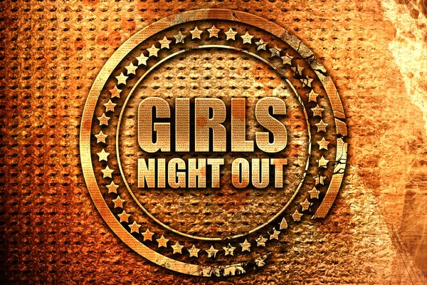 Girls night out, 3D rendering, grunge metal stamp — Stock Photo, Image