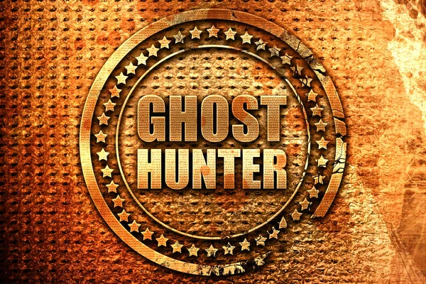 Ghost hunter, 3D-rendering, grunge metalen stempel — Stockfoto