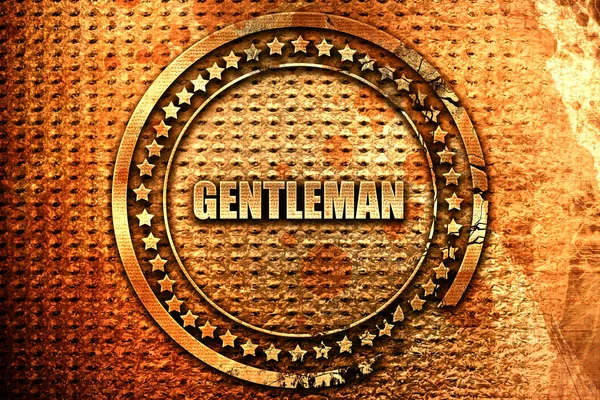 Gentleman, renderowania 3d, grunge metalowej pieczęci — Zdjęcie stockowe