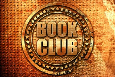 kitap kulübü, 3d render, grunge metal pul