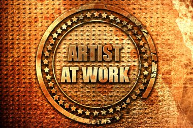 Sanatçı çalışma, 3d render, grunge metal pul