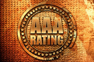 AAA derecelendirme, 3d render, grunge metal pul