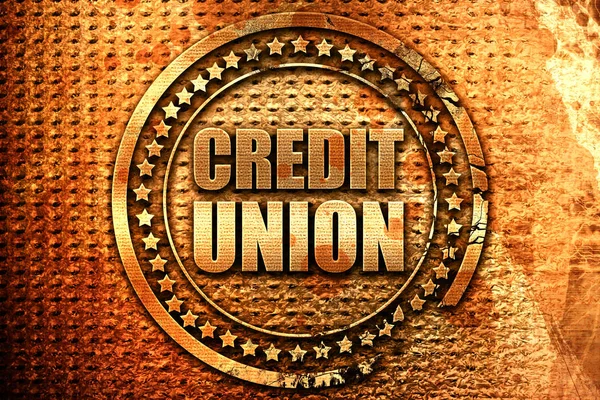 Unia kredytowa, renderowania 3d, grunge metalowej pieczęci — Zdjęcie stockowe