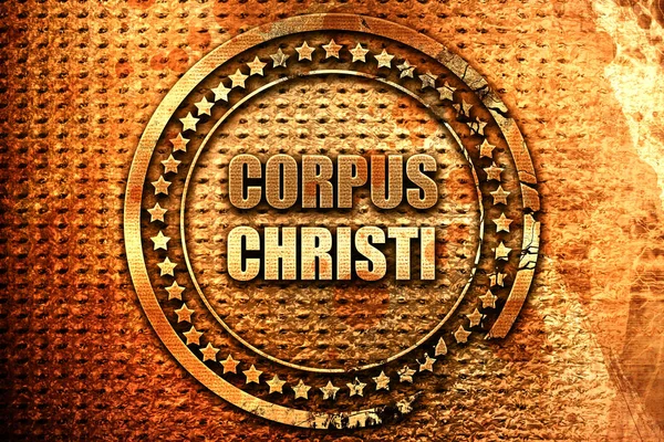 Corpus christi, renderização 3D, selo de metal grunge — Fotografia de Stock