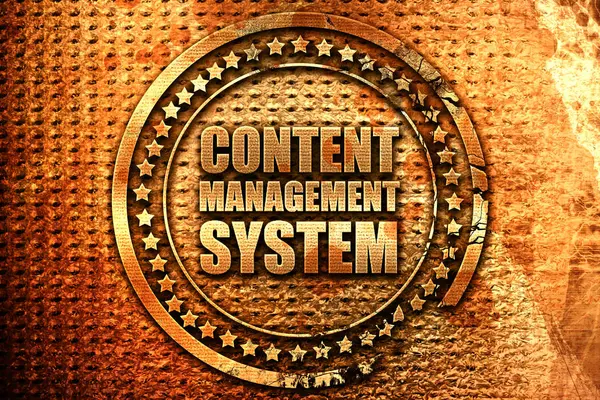 콘텐츠 관리 시스템, 3d 렌더링, grunge 금속 스탬프 — 스톡 사진