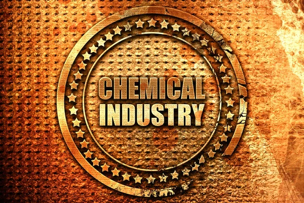 Chemische Industrie, 3D-Rendering, Grunge-Metallstempel — Stockfoto